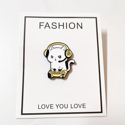 Gamer Cat Enamel Pin for Jackets, Bags, and Cat Lovers