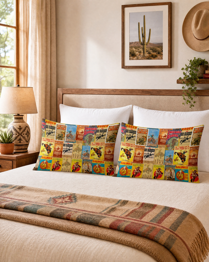 Baha Ranch Vintage Rodeo Poster Pillow Case Made in America