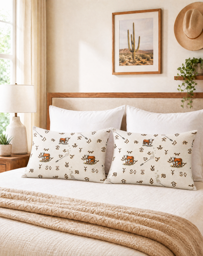 Baha Ranch Hereford Brands Pillowcase Made in America
