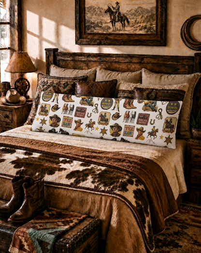 Baha Ranch Vintage Cowboy Body Pillow Cover Made in America