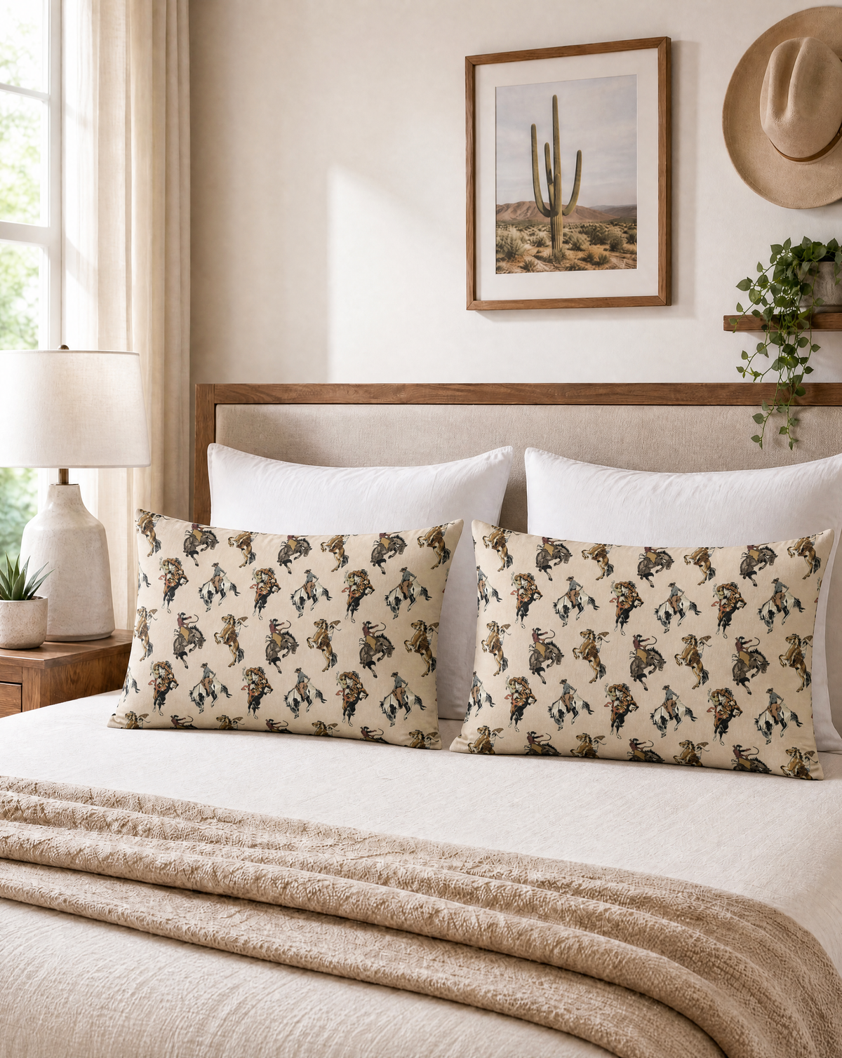 Baha Ranch Vintage Cowgirl Pillow Case Made in America