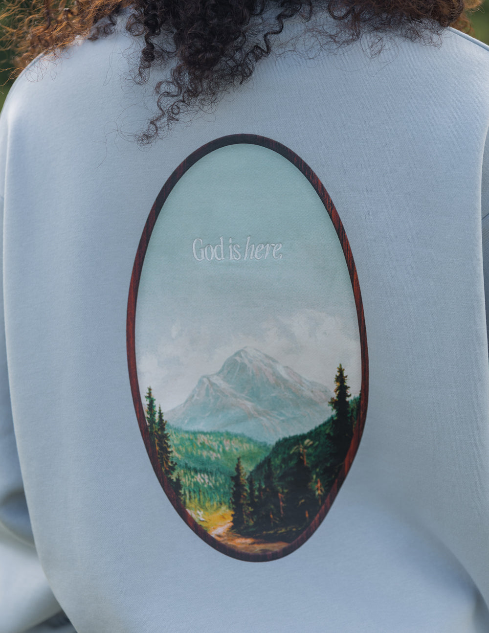 Elevated Faith God Is Here Unisex Crewneck