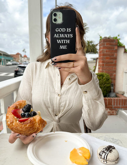 Elevated Faith Black God is Always With Me Phone Case