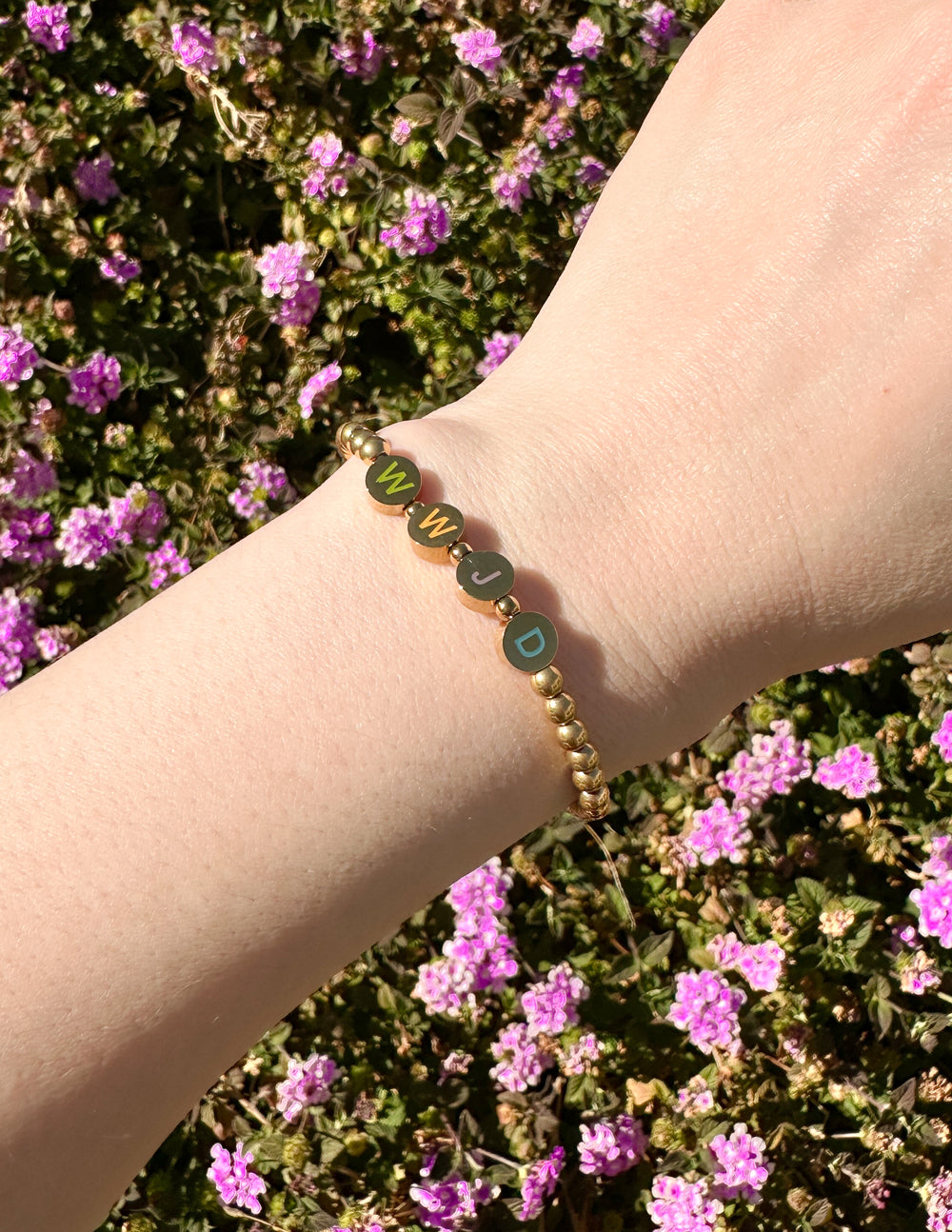 Elevated Faith Gold WWJD Letter Bracelet