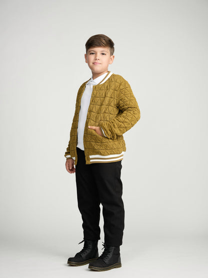 Golden Brown Varsity Bomber
