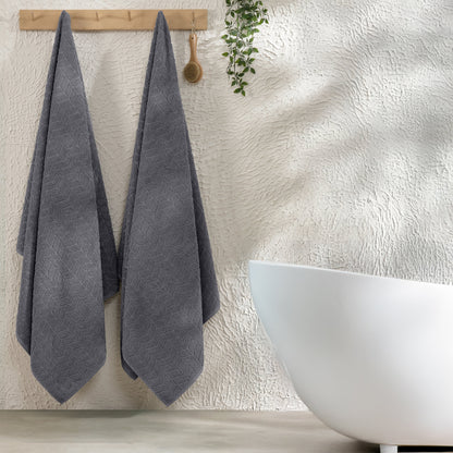 Elegant Comfort 2-Pack Premium Turkish Cotton Braided Bath Towel Set, 27 x 54 inch