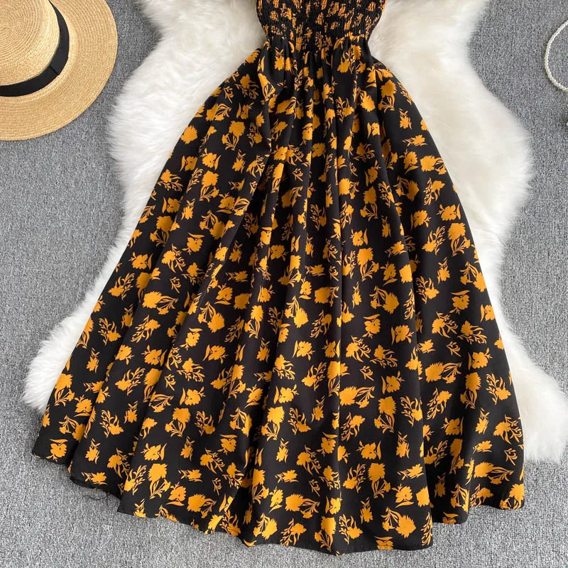 Summer 2026 Midi Dress Women Casual Off Shoulder Short Sleeve Vacation Beach Robe Female Clothing