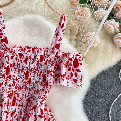 Summer 2026 Midi Dress Women Casual Off Shoulder Short Sleeve Vacation Beach Robe Female Clothing