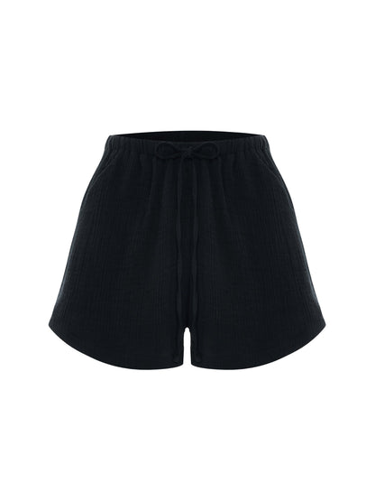 Aura Drawstring Shorts - Black
