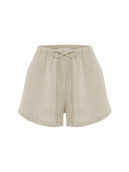 Aura Drawstring Shorts - Oatmeal