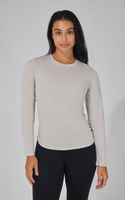 90 Degree by Reflex 2 PK Side Ruched Long Sleeve Top