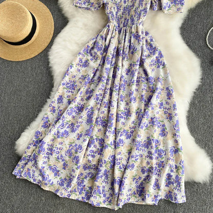 Summer 2026 Midi Dress Women Casual Off Shoulder Short Sleeve Vacation Beach Robe Female Clothing