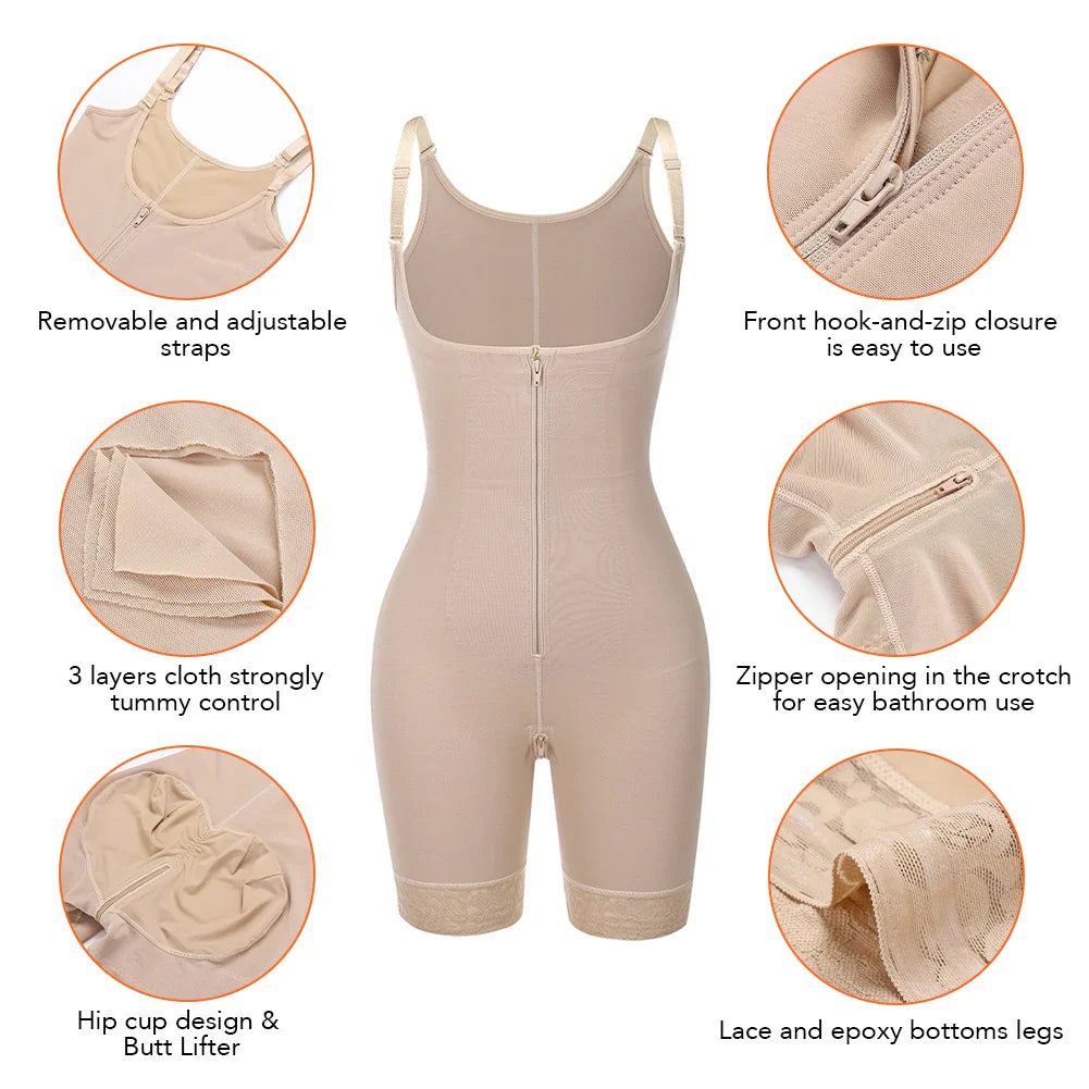 Straps Full Body Shaper Tummy Slimming Postpartum Stage 3 Girdle Push Up Butt Lifter Shapewear