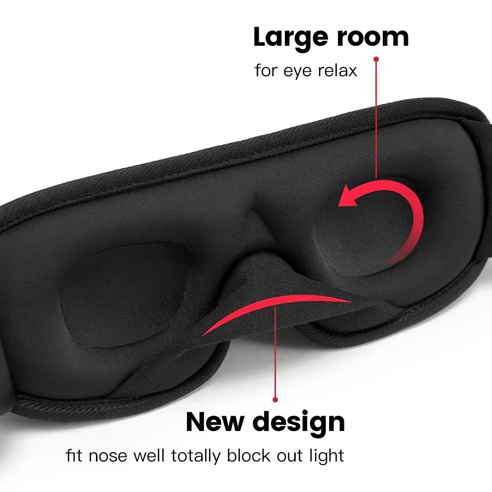 3D Sleeping Mask – Soft Padded Eye Shade with Light Blockout