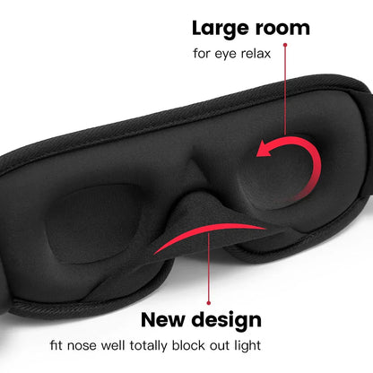 3D Sleeping Mask – Soft Padded Eye Shade with Light Blockout
