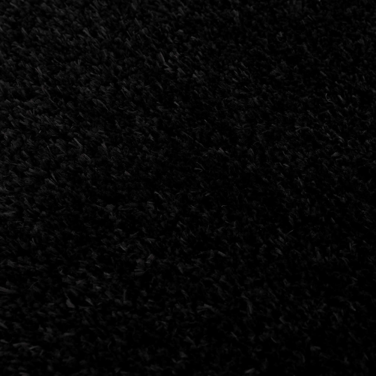 Faina Solid Black Shag Washable Area Rug