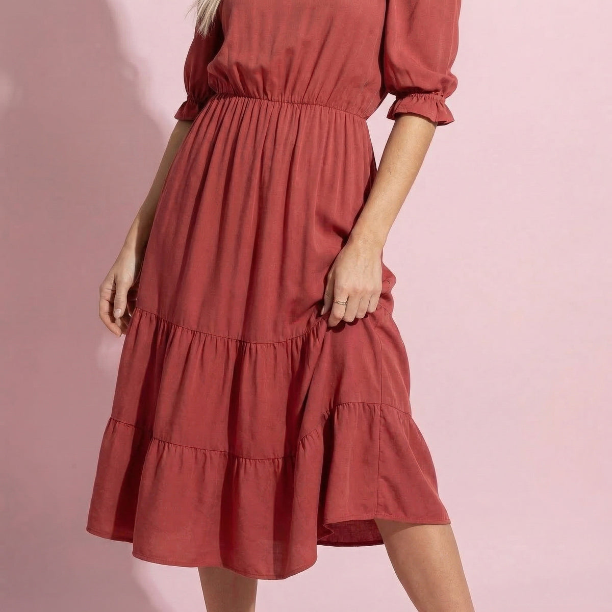 Off Shoulder Puff Sleeve Dress