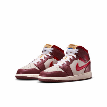 Air Jordan Grade School Retro 1 Mid Se 'Bread, Butter & Sole' Sneakers