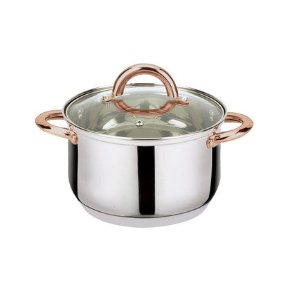 6-Piece Stainless Steel Casserole Set Pots and Lids