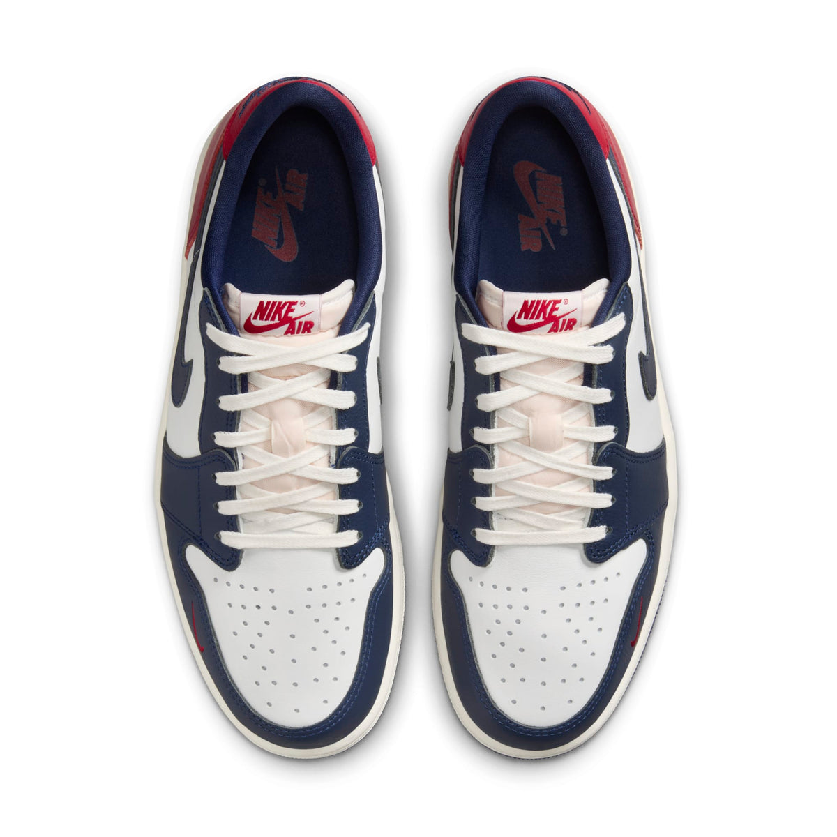 Air Jordan Men's Retro 1 Low 'Gym Red & Midnight Navy' Sneakers