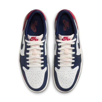 Air Jordan Men's Retro 1 Low 'Gym Red & Midnight Navy' Sneakers
