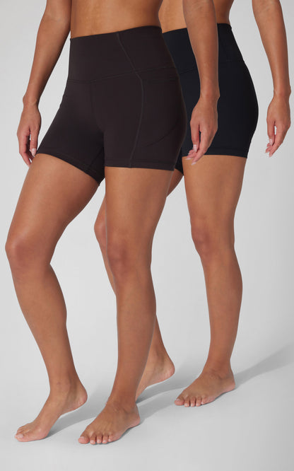 90 Degree by Reflex 2 PK Wonderlink Elastic Free 5" Pocket Bike Short and Everyday Elastic Free 5" Short