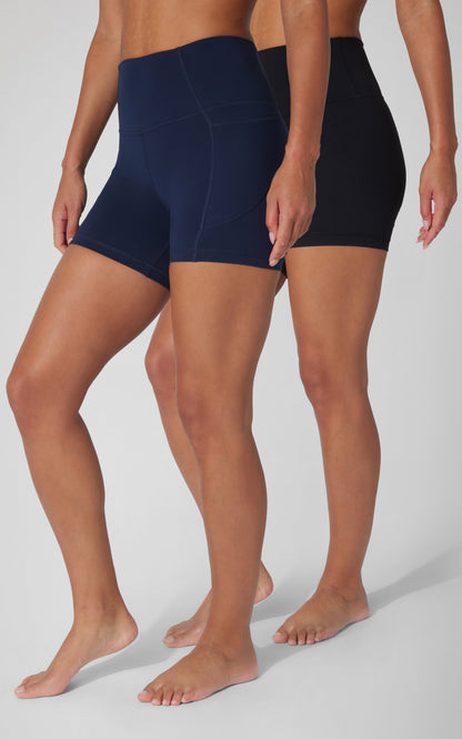 90 Degree by Reflex 2 PK Wonderlink Elastic Free 5" Pocket Bike Short and Everyday Elastic Free 5" Short