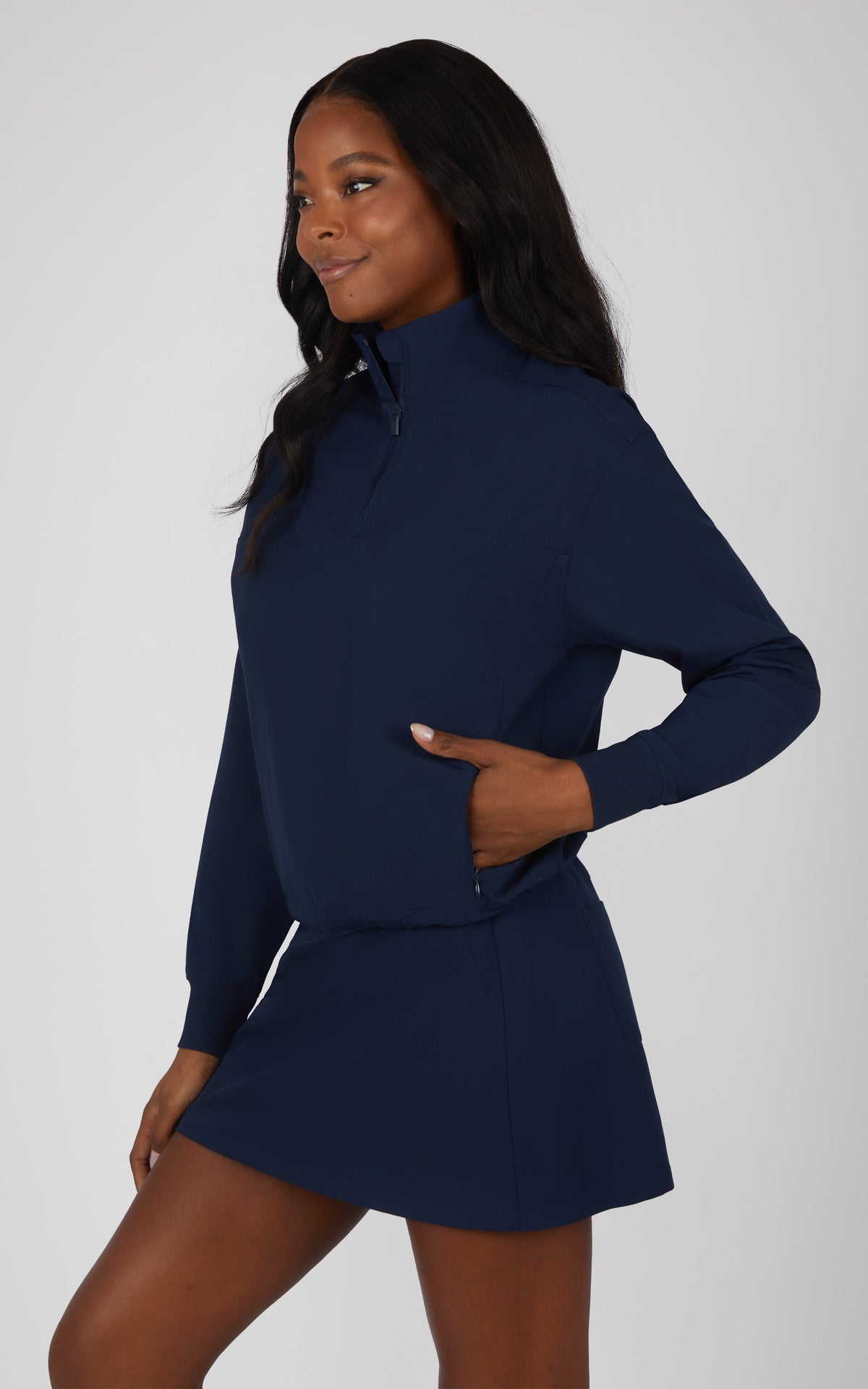 90 Degree by Reflex Citylite Half Zip Cinched Hem Jacket