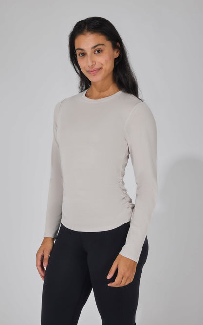90 Degree by Reflex 2 PK Side Ruched Long Sleeve Top