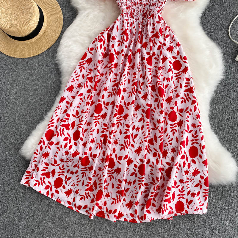 Summer 2026 Midi Dress Women Casual Off Shoulder Short Sleeve Vacation Beach Robe Female Clothing