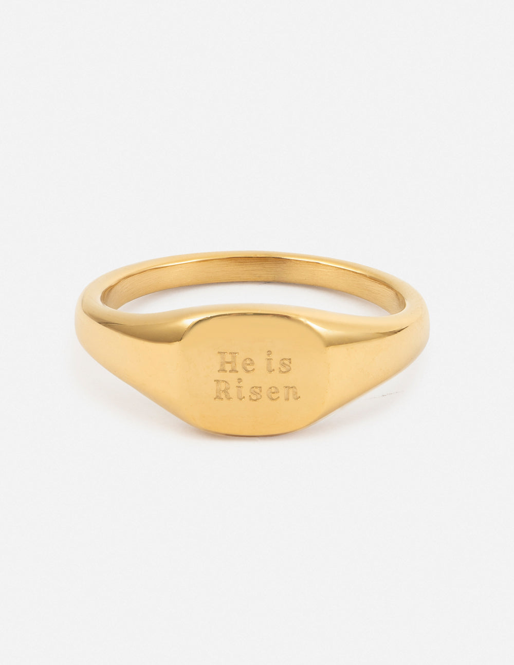 Elevated Faith He Is Risen Signet Ring