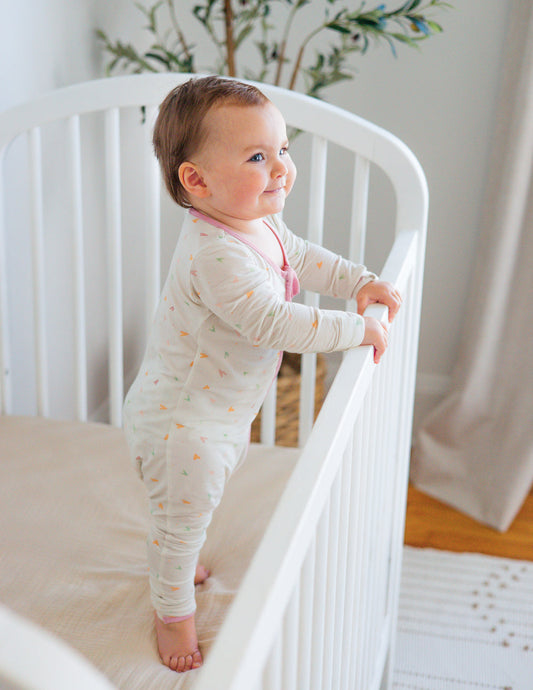 Elevated Faith Heart Bamboo Convertible Footed Onesie
