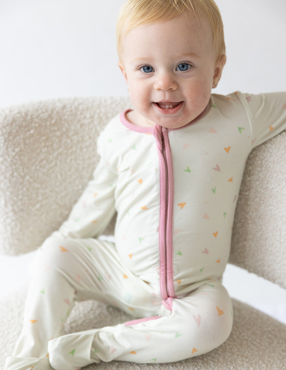 Elevated Faith Heart Bamboo Convertible Footed Onesie