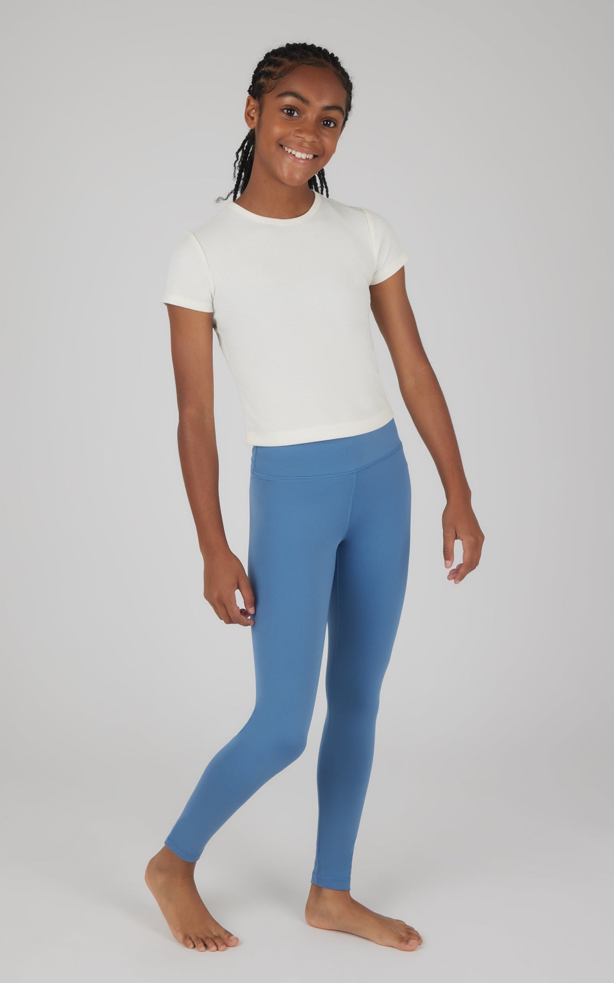 90 Degree by Reflex Girls 2 Pack Interlock Everyday Full Length Legging and Everyday Interlock High Waist Flared Pant