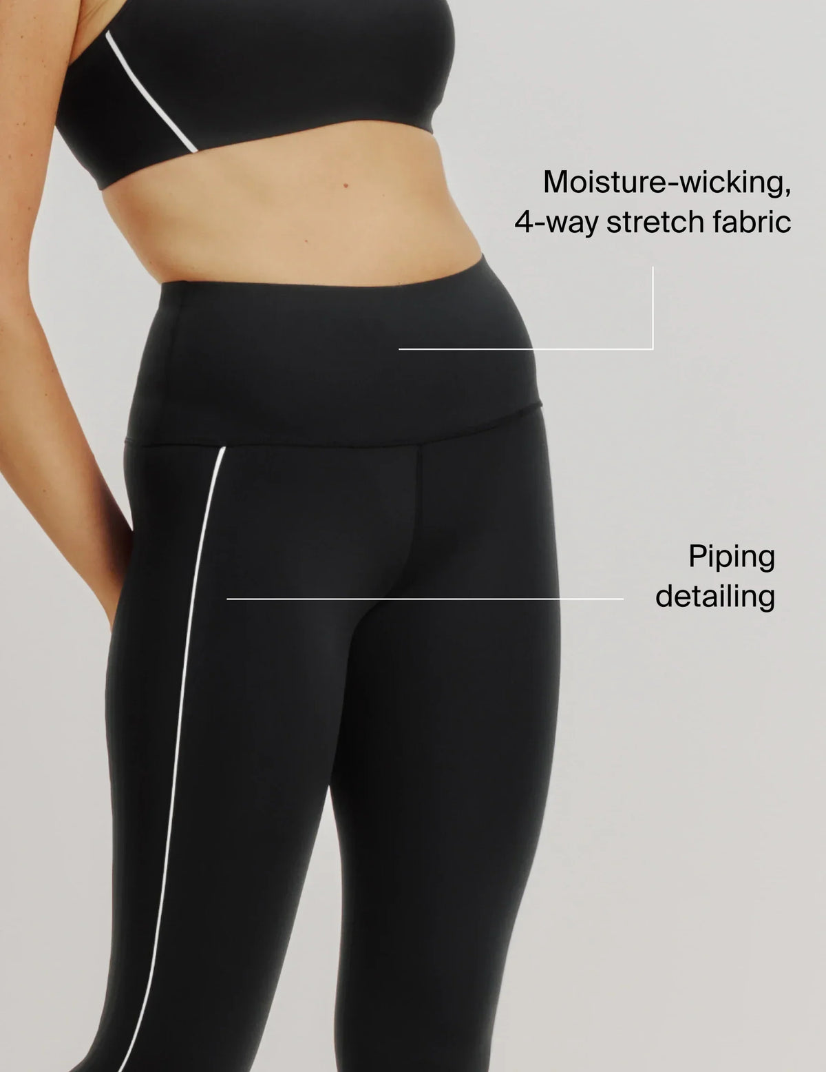 HiTouch™️ High Rise Legging - Piping - Last Call