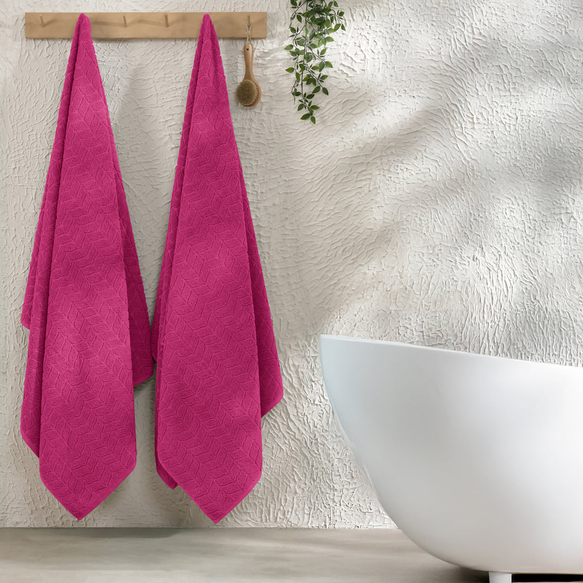 Elegant Comfort 2-Pack Premium Turkish Cotton Braided Bath Towel Set, 27 x 54 inch