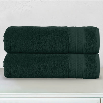 Elegant Comfort 2-Piece Turkish Cotton Three Line Popcorn Bath Towel Set, 27 x 54 inch