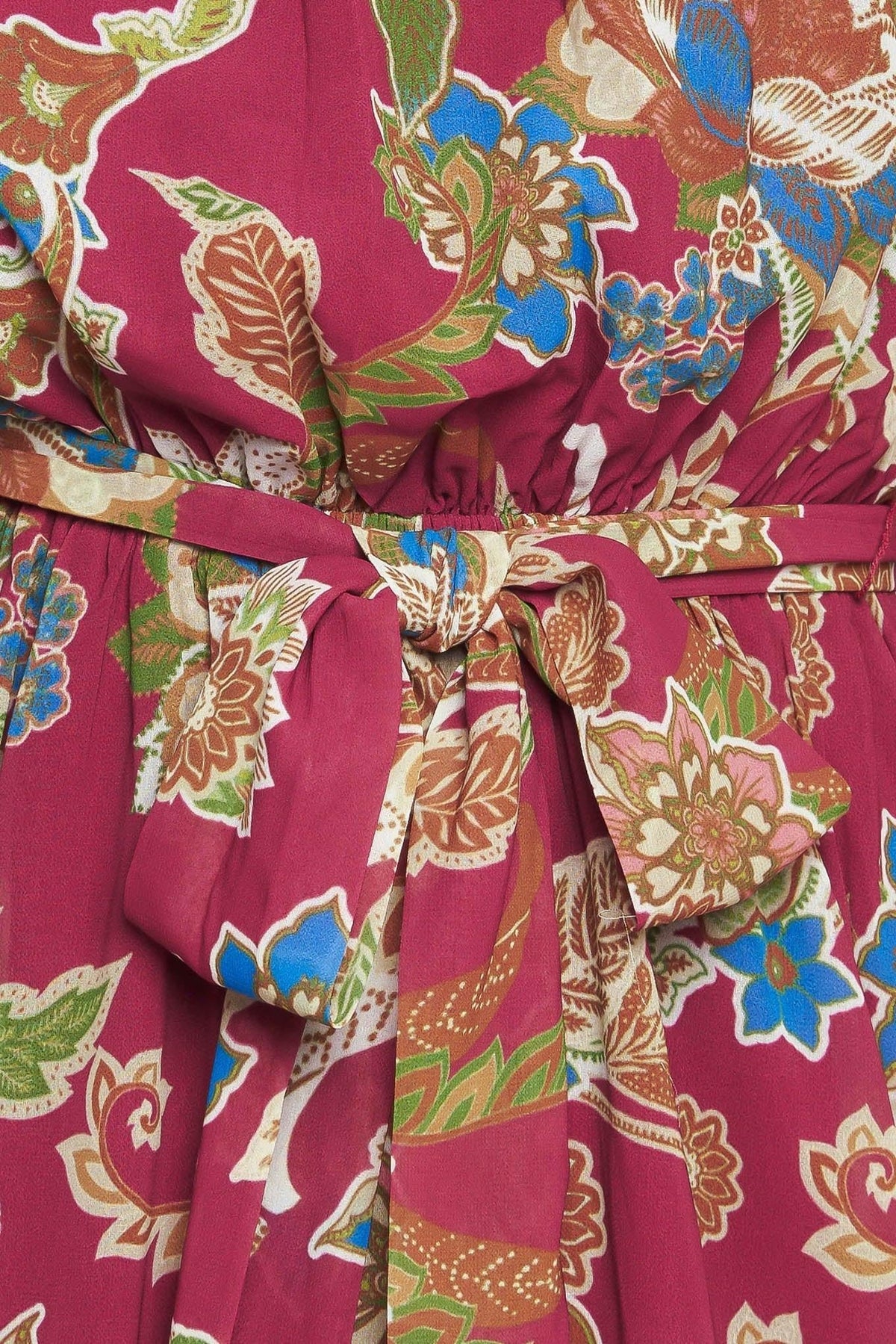 Florally Chic Woven Midi Dress
