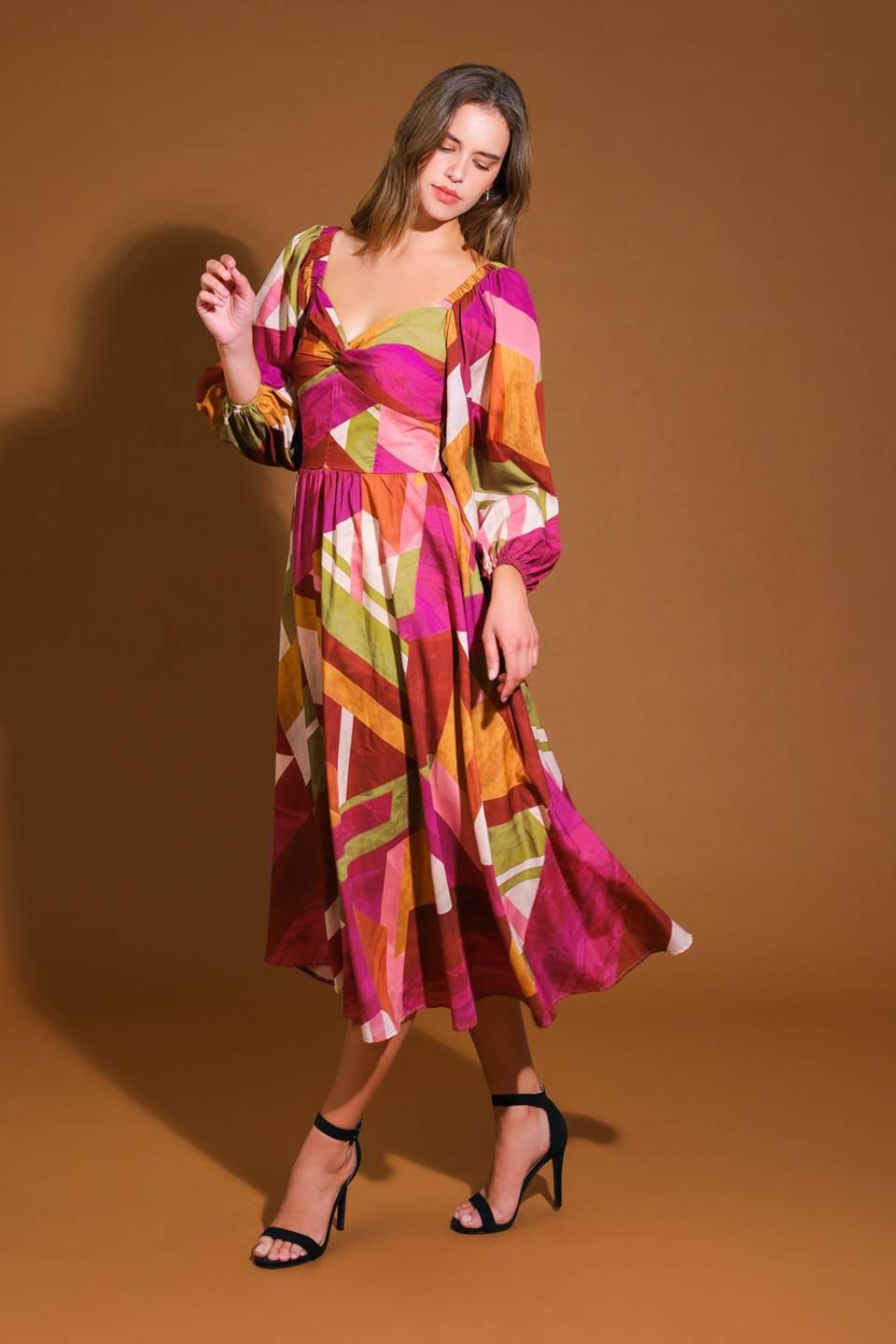 Floral Cascade Woven Mini Dress