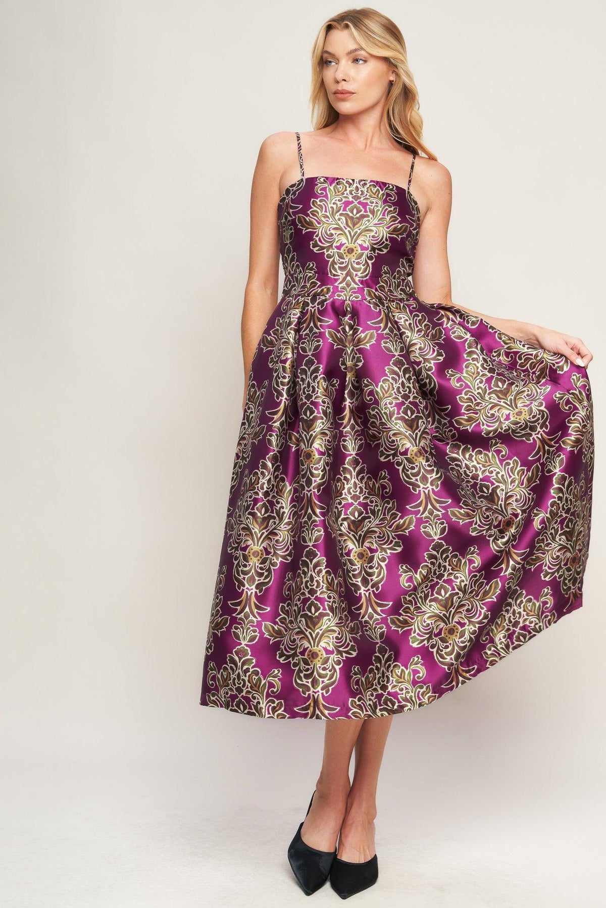 Along the Way Woven Midi Dress