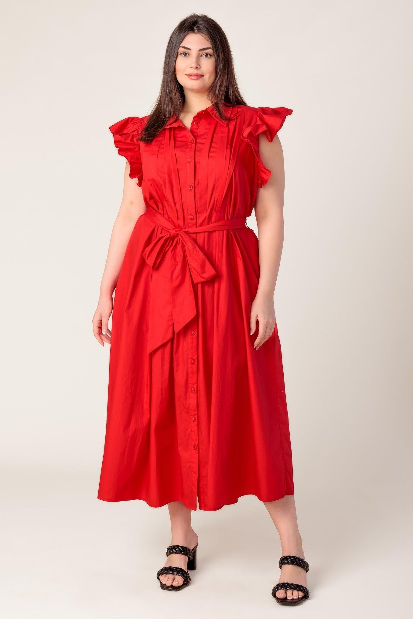Glimpse in Time Woven Midi Dress