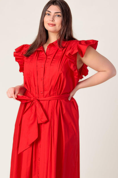 Glimpse in Time Woven Midi Dress