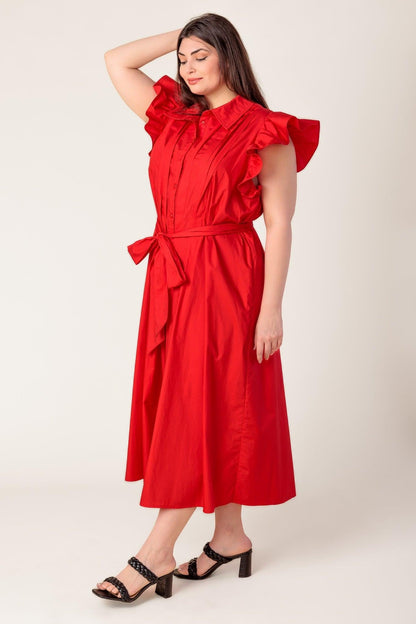Glimpse in Time Woven Midi Dress