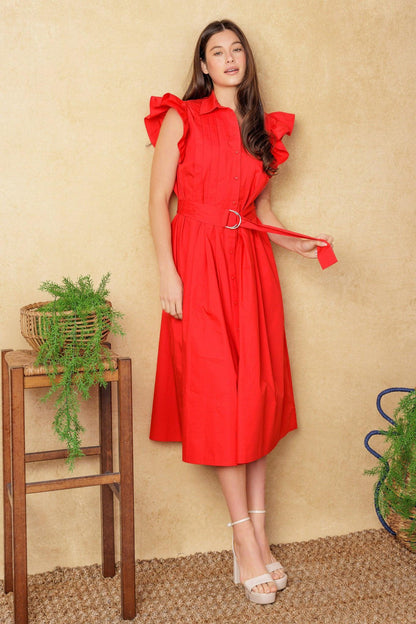 Glimpse in Time Woven Midi Dress