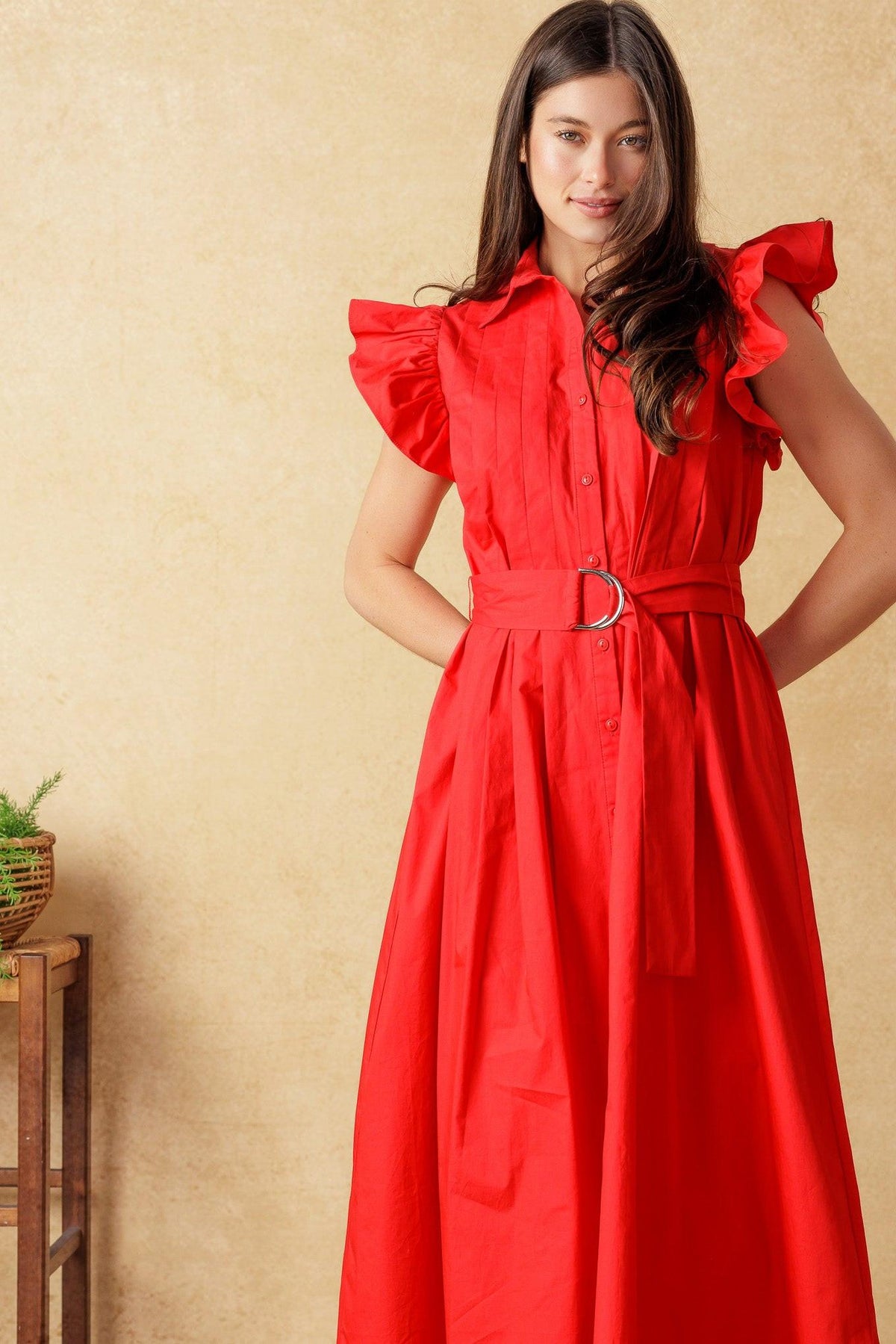 Glimpse in Time Woven Midi Dress
