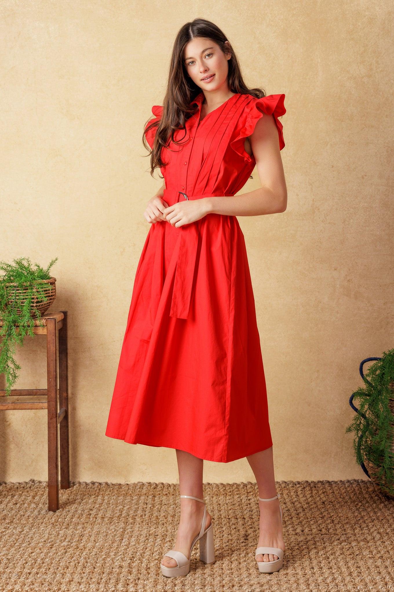 Glimpse in Time Woven Midi Dress