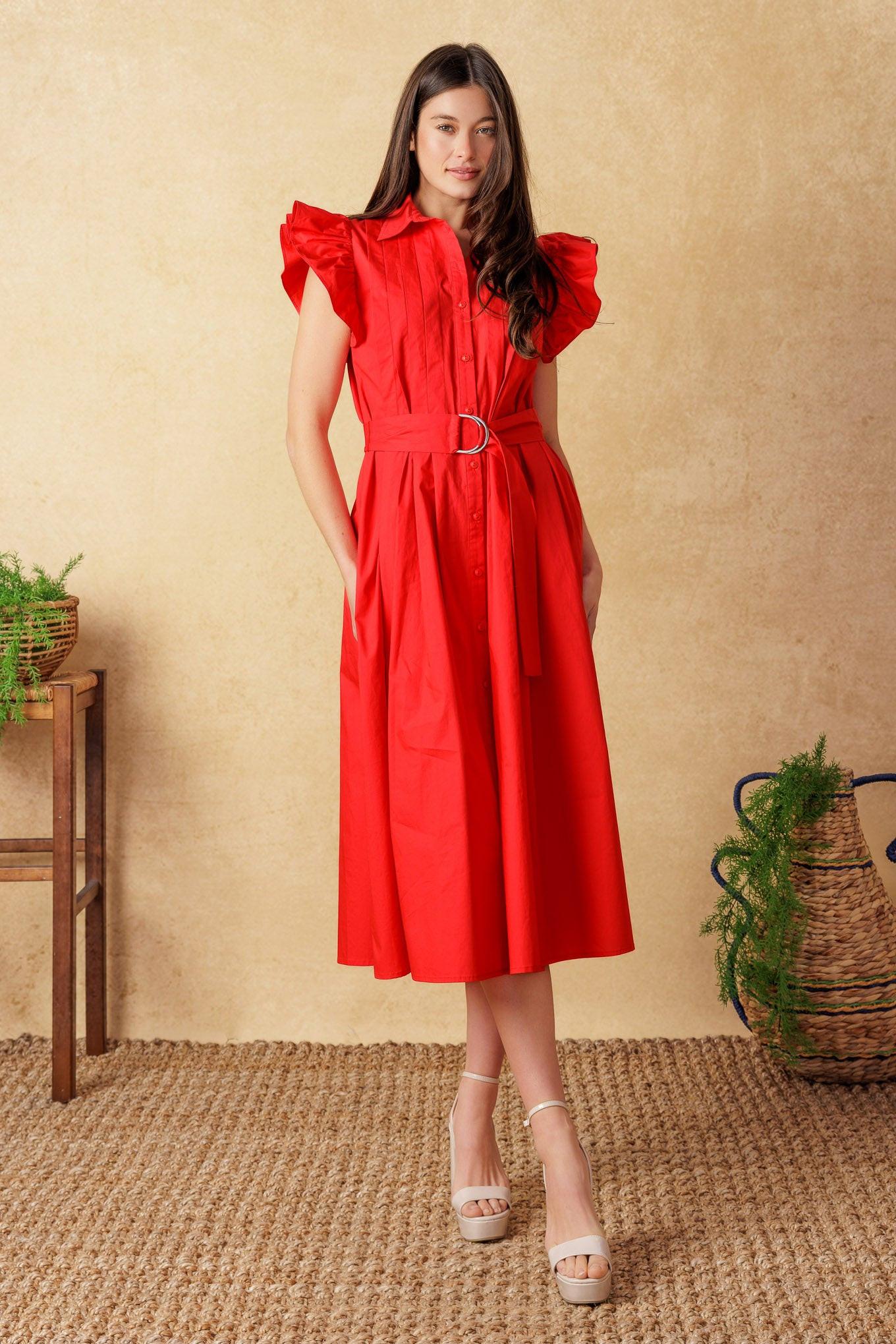 Glimpse in Time Woven Midi Dress