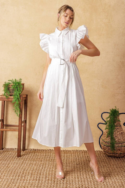 Glimpse in Time Woven Midi Dress