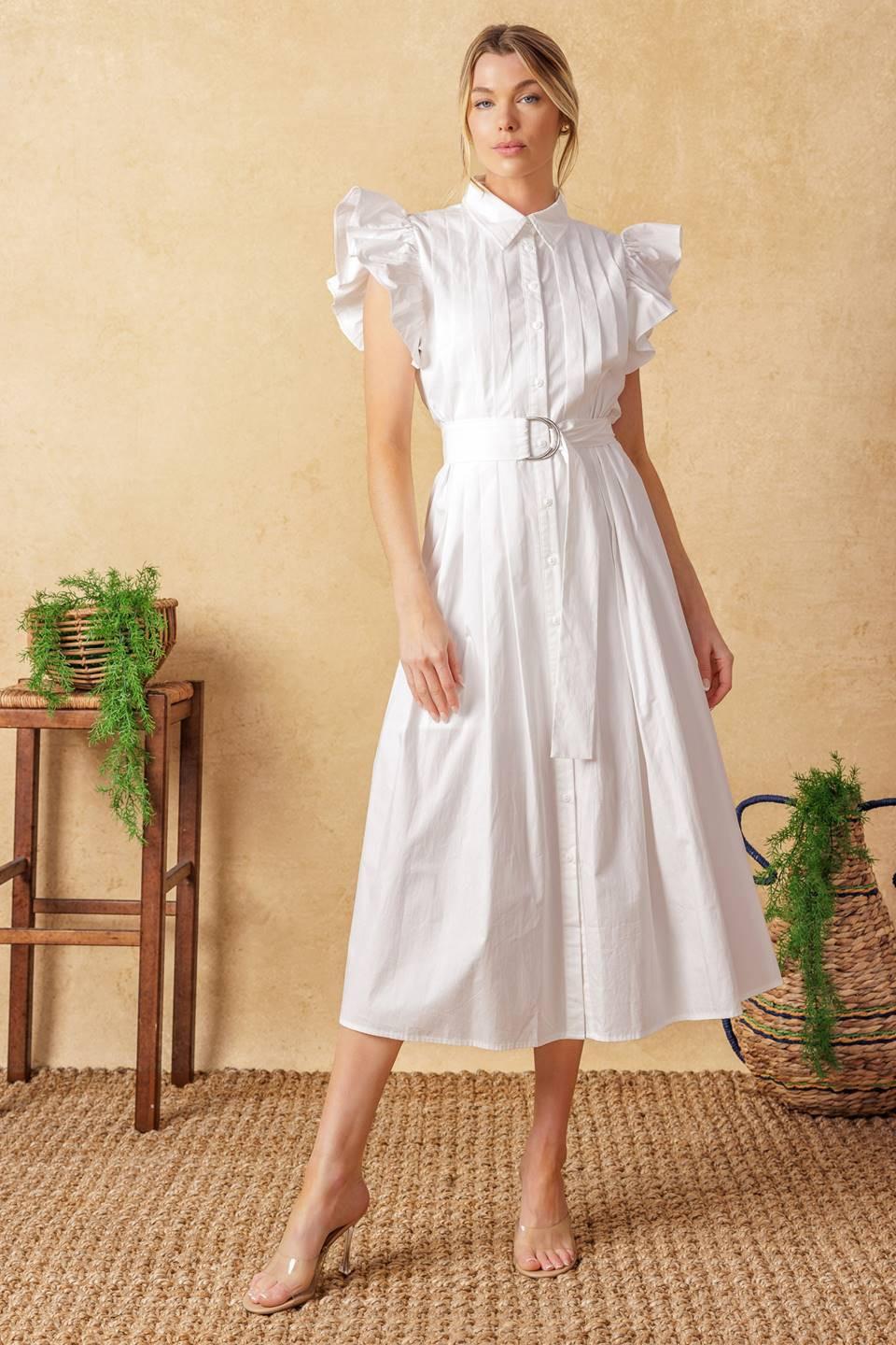 Glimpse in Time Woven Midi Dress