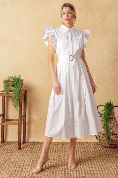 Glimpse in Time Woven Midi Dress